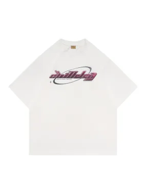 Camiseta extragrande de manga corta con estampado de letras