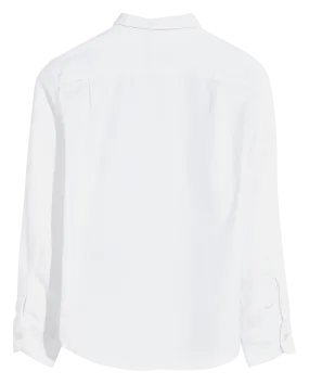 GANIX - Camisa de algodón con cuello clásico en blanco
