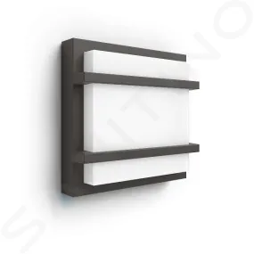 Philips myGarden - Luminaria LED de pared para exteriores 19x19 cm, 2700 K, 12 W, antracita 915005554801