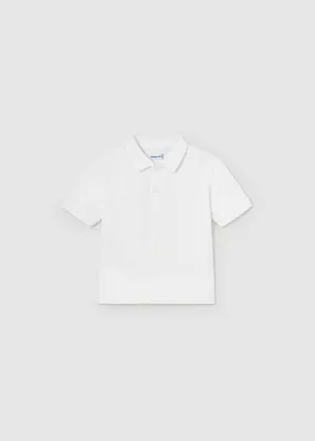 Polo granito básico blanco bebé