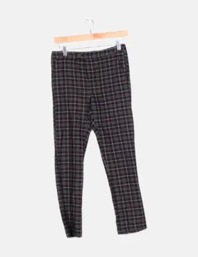 Zara Pantalón bicolor estampado de cuadros